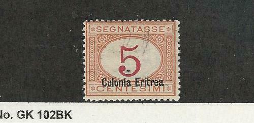 Eritrea - Italy, Postage Stamp, #j1b Used, 1920, Jfz