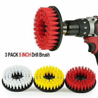 3pc Carpet Mat 5" Round Brush W/power Drill Attachment Car Care & Detailing Tool